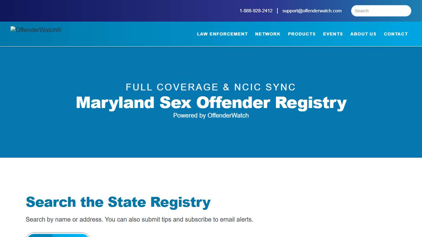 Maryland Sex Offender Registry | OffenderWatch Network