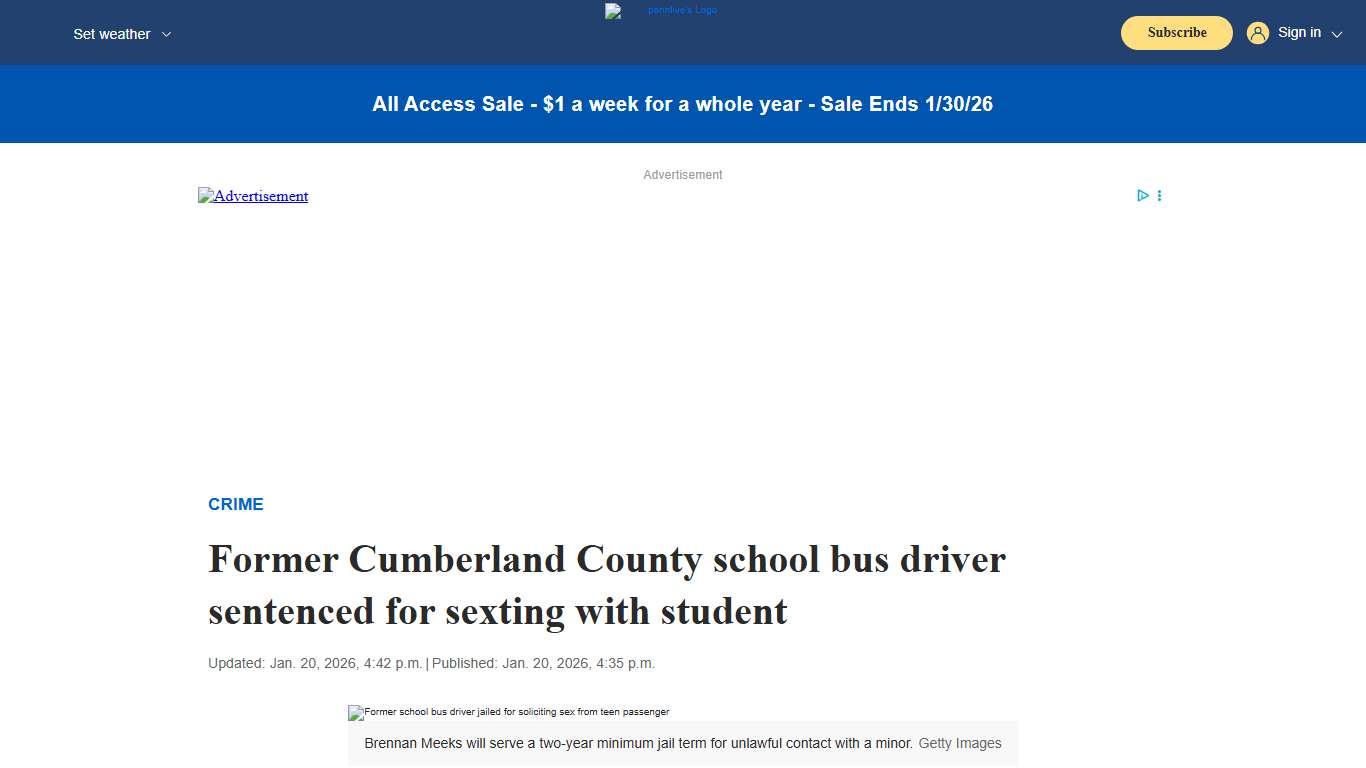 Former Cumberland County school bus driver sentenced for sexting with student - pennlive.com